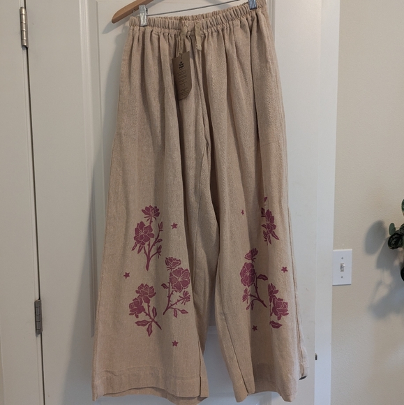 Sister Nettle hemp block print pants - Picture 2 of 9